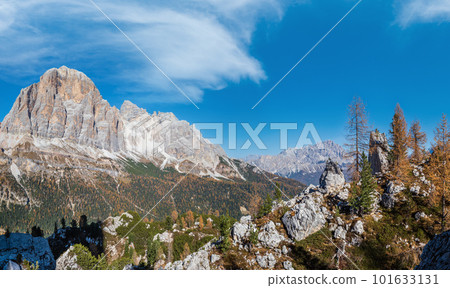 Autumn Dolomites mountain rocky view, Sudtirol, Italy Autumn Dolomites mountain rocky view, Sudtirol, Italy 101633131