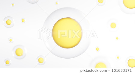 3D Gold Collagen serum and vitamin hyaluronic acid skin care solutions. 3d rendering 101633171