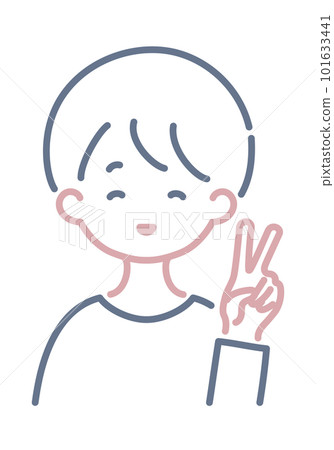 一個人做和平標誌的簡單插圖 一個人做和平標誌的簡單插圖 101633441
