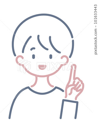 A simple illustration of a person explaining with a smile A simple illustration of a person explaining with a smile 101633443
