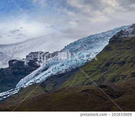 View from highway road during auto trip in Iceland. Spectacular Icelandic landscape with  scenic nature 101633609