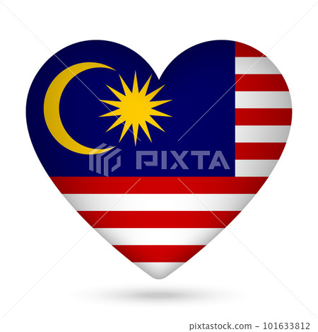 Malaysia flag in heart shape. Vector illustration. 101633812