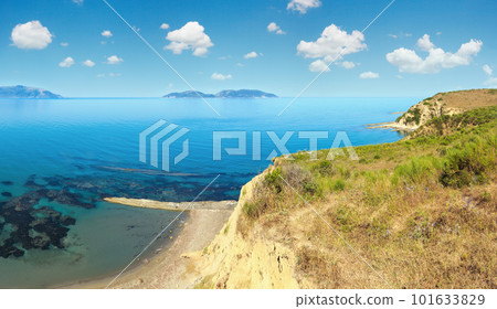 Morning summer sea coast, Albania. 101633829