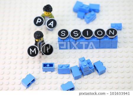 worker as a team show their wording by board, passion or mission 101633941
