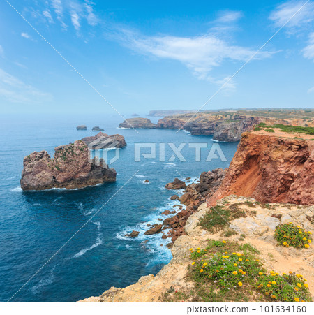 Summer Atlantic rocky coast (Algarve, Portugal). 101634160