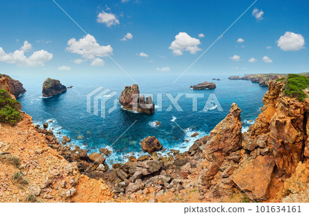 Summer Atlantic rocky coast (Algarve, Portugal). 101634161