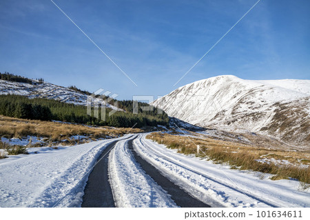 The Muckish gap road in winter - County Donegal, Ireland The Muckish gap road in winter - County Donegal, Ireland 101634611