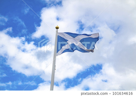 Scotland National flag waving in the wind Scotland National flag waving in the wind 101634616