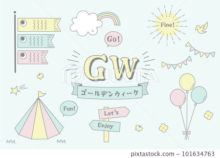 GW_Spring_Outing event illustration set 101634763