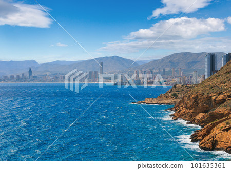 Benidorm city coast view (Spain). Benidorm city coast view (Spain). 101635361