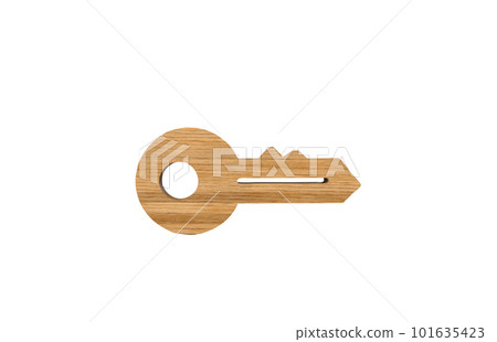 Wooden Success Key Sign on white background Wooden Success Key Sign on white background 101635423