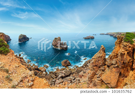 Summer Atlantic rocky coast view (Aljezur, Algarve, Costa Vicentina, Portugal). 101635762