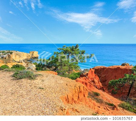 Atlantic rocky coast view (Algarve, Portugal). 101635767
