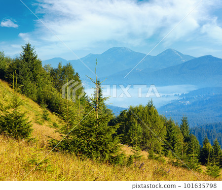 Summer mountain view (Carpathian, Kryvopillja, Verkhovyna district, Ivano-Frankivsk region, Ukraine). Summer mountain view (Carpathian, Kryvopillja, Verkhovyna district, Ivano-Frankivsk region, Ukraine). 101635798