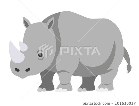 沒有主線的簡單犀牛插畫 101636037