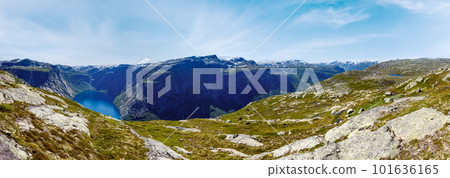Ringedalsvatnet lake summer panorama (Odda, Norway) Ringedalsvatnet lake summer panorama (Odda, Norway) 101636165
