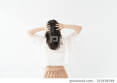 Female middle-aged back view Female middle-aged back view 101636549