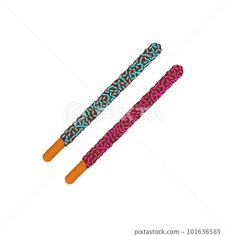 Frosted chocolate chip cookie sticks in sprinkles Frosted chocolate chip cookie sticks in sprinkles 101636585
