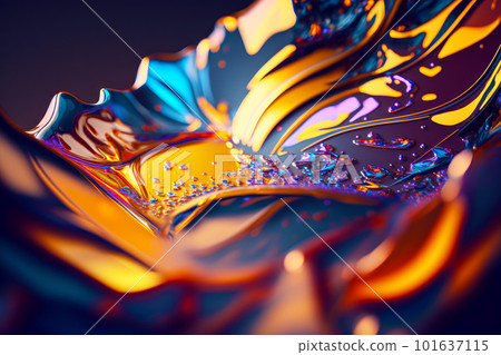 Close up of flower shaped object with water droplets on it's petals. Generative AI 101637115