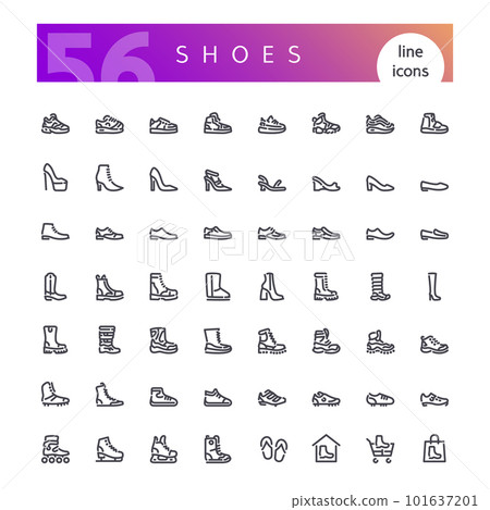 Shoes Line Icons Set 101637201