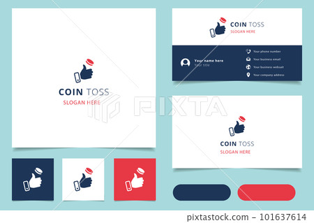Coin toss logo design with editable slogan. Branding book and business card template. Coin toss logo design with editable slogan. Branding book and business card template. 101637614