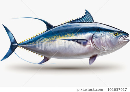 Blue marlin fish with yellow tips on it's head and tail. Generative AI 101637917