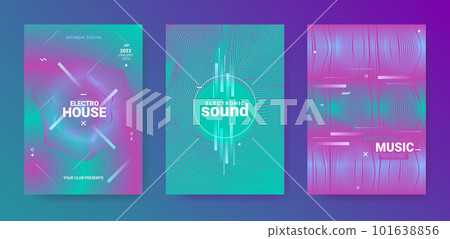 Abstract Music Poster. Electronic Party Cover. Vector Edm Background. 101638856