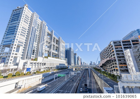 Odaiba, Minato-ku, Tokyo, a popular tourist destination Odaiba, the cityscape around the Fuji TV headquarters building 101639065