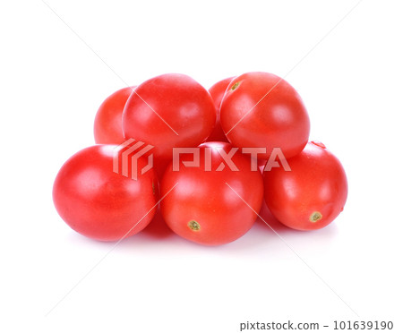 Grape or cherry tomatoes isolated on white background. 101639190