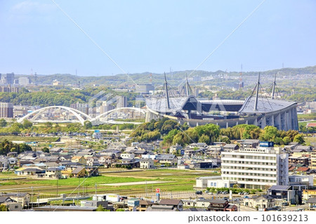 Toyota Stadium as seen from Nomiyama Observatory, Toyota City 101639213