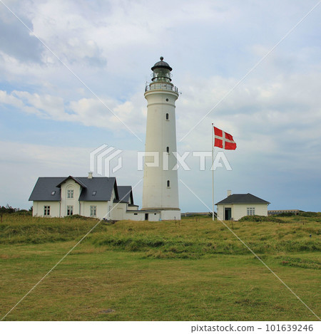 Beautiful old lighthouse in Hirtshals, Denmark. Beautiful old lighthouse in Hirtshals, Denmark. 101639246