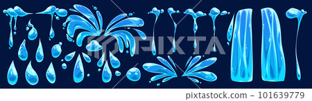 Cartoon water tear vector icon set, liquid graphic 101639779