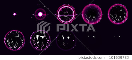 Magic electric lightning ball animation sprite 101639783