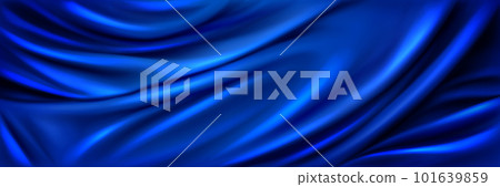 Blue silk fabric background, satin cloth texture 101639859