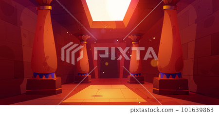Cartoon corridor inside ancient Egyptian temple Cartoon corridor inside ancient Egyptian temple 101639863