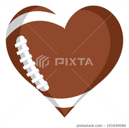 American Football Ball Heart Shape Concept 101640086