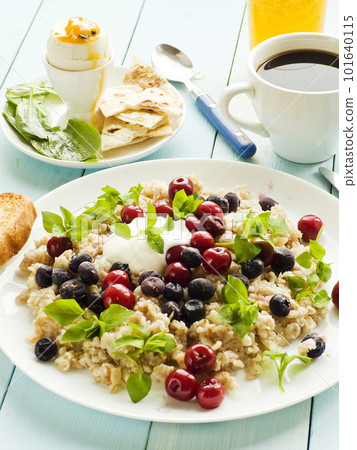 Morning porridge with berries Morning porridge with berries 101640115