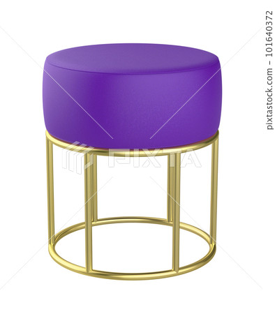 Purple leather stool with golden legs Purple leather stool with golden legs 101640372