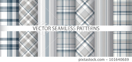 Set vector fabric texture. Seamless background pattern. Check textile tartan plaid. Set vector fabric texture. Seamless background pattern. Check textile tartan plaid. 101640689