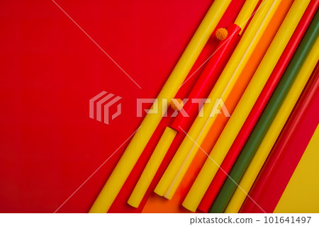 A group of different colored pencils sitting next to each other. AI generative image . A lot of copy space. A group of different colored pencils sitting next to each other. AI generative image . A lot of copy space. 101641497