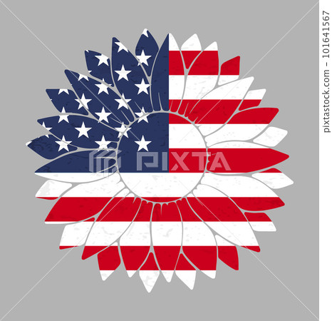 Symbol 4th of July, USA flag sunflower 101641567