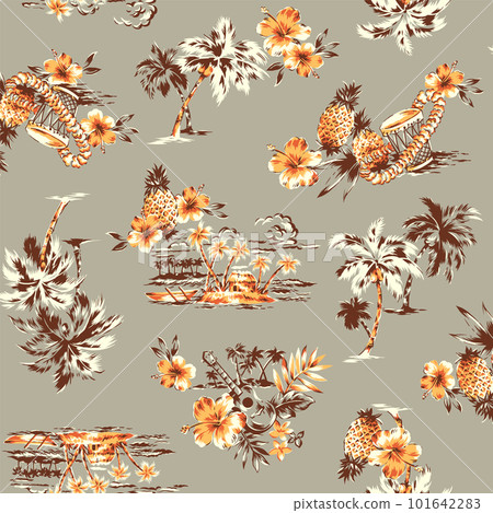 Palm Tree Aloha Pattern Vectors, Palm Tree Aloha Pattern Vectors, 101642283