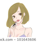 應用嘴唇的女人 101643606