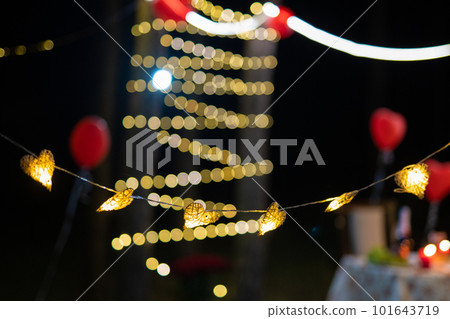 garland with hearts, beautiful bokeh garland with hearts, beautiful bokeh 101643719