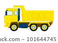 Yellow construction site dump truck (vector illustration) 101644745