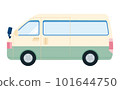 Cute illustration of a commercial wagon car (vector illustration) 101644750