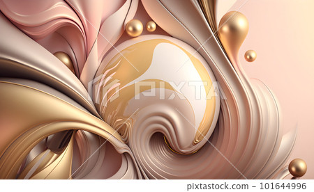 Metallic golden swirls morphing abstract fluid art Metallic golden swirls morphing abstract fluid art 101644996