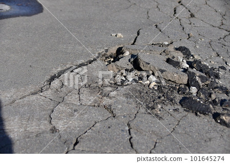 Cracked asphalt Cracked asphalt 101645274