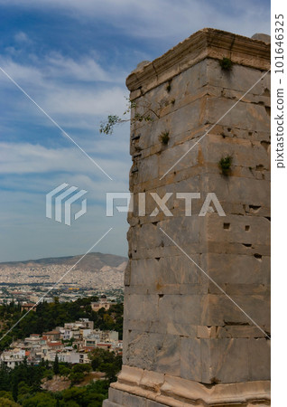 View of Athens from the Acropolis. Ruins of the Parthenon in the foreground. View of Athens from the Acropolis. Ruins of the Parthenon in the foreground. 101646325