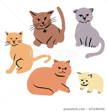 Sitting cat loose illustration 101646400